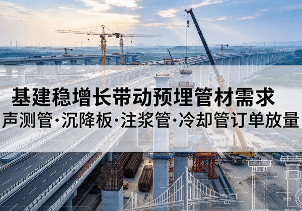 敦煌基建稳增长带动预埋监测管材需求，声测管、沉降板、注浆管订单持续放量
